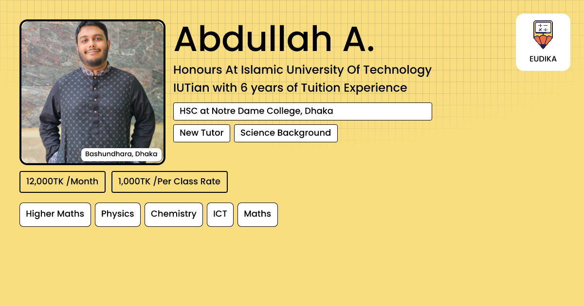 Abdullah Mathbout Abdullah A. | Higher Maths, Physics, Chemistry, ICT, Maths | Eudika