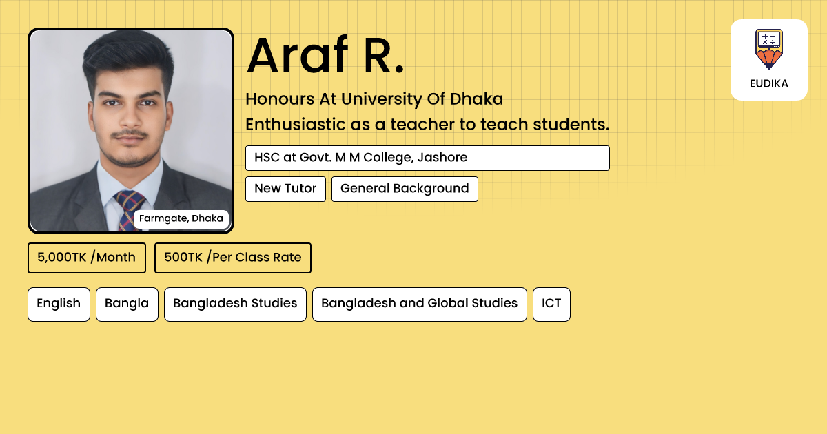 Araf R Araf R. | English, Bangla, Bangladesh Studies, Bangladesh and Global ...