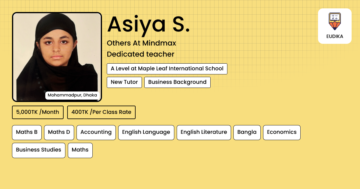 Api Asiya Parlor Asiya S. | Maths B, Maths D, Accounting , English Language, English ...