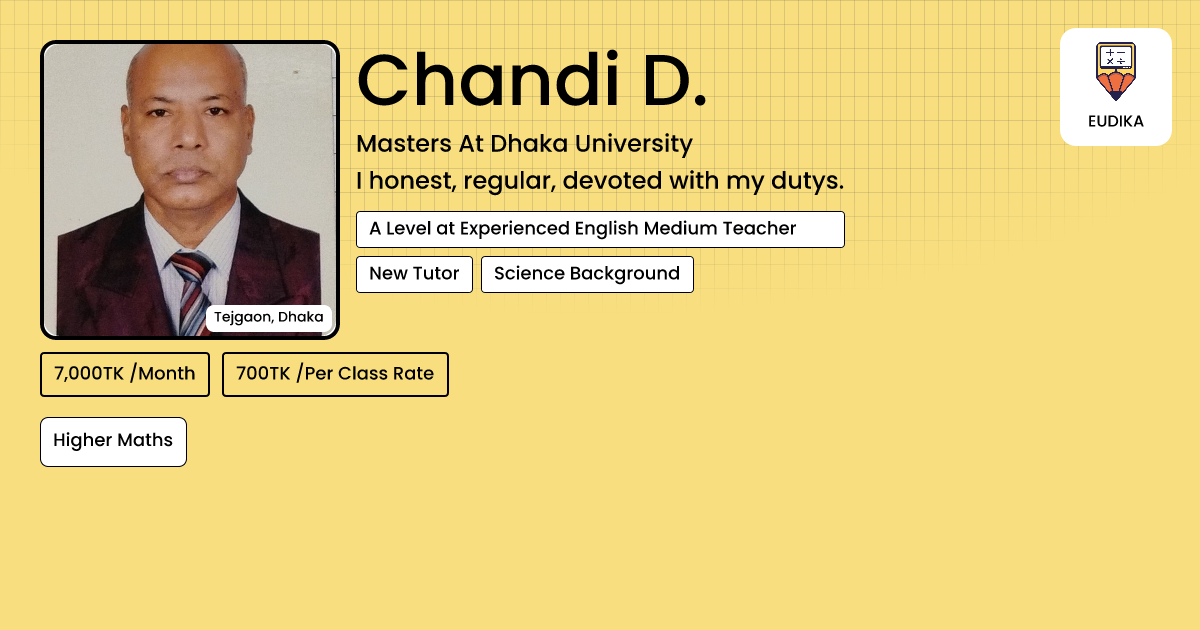 Chanda In Math Chandi D. | Higher Maths | Eudika