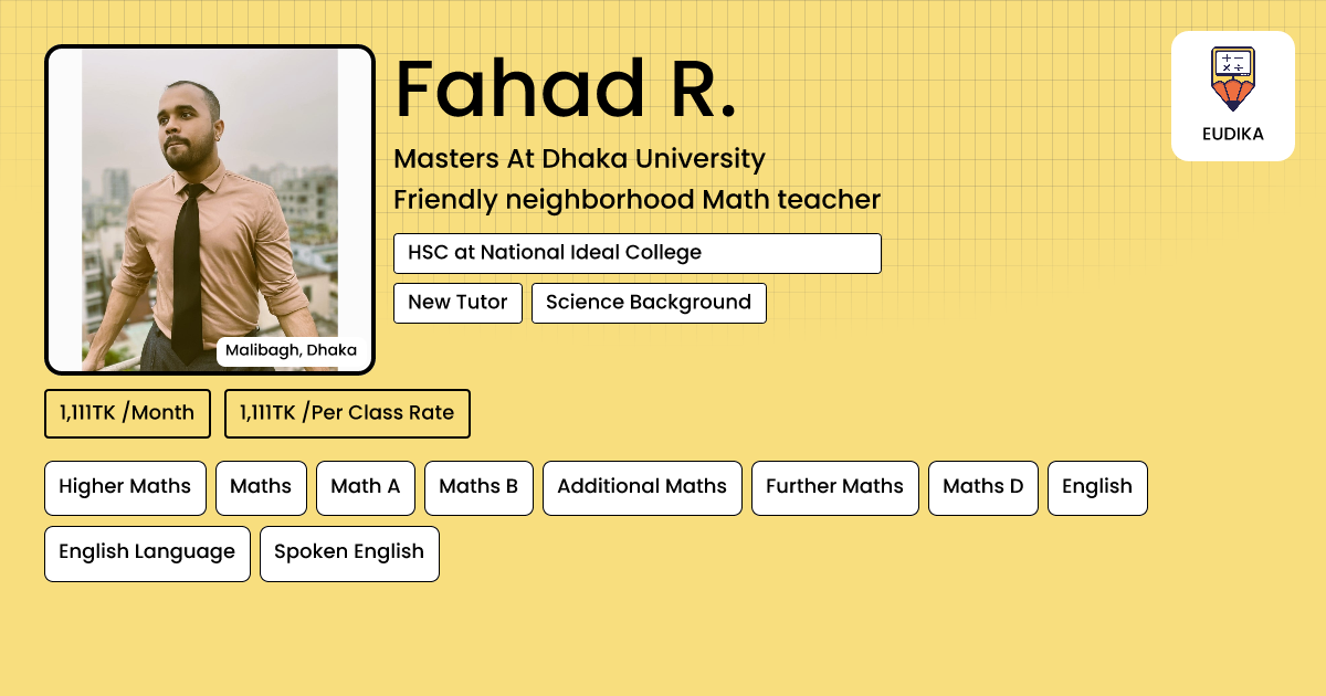 Fahiad R Fahad R. | Higher Maths, Maths, Math A, Maths B, Additional Maths ...