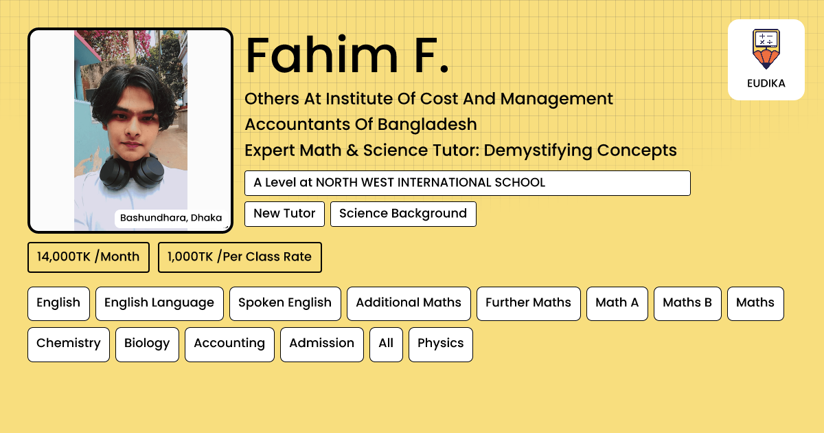 Fahim F R Fahim F. | English, English Language, Spoken English, Additional Maths ...