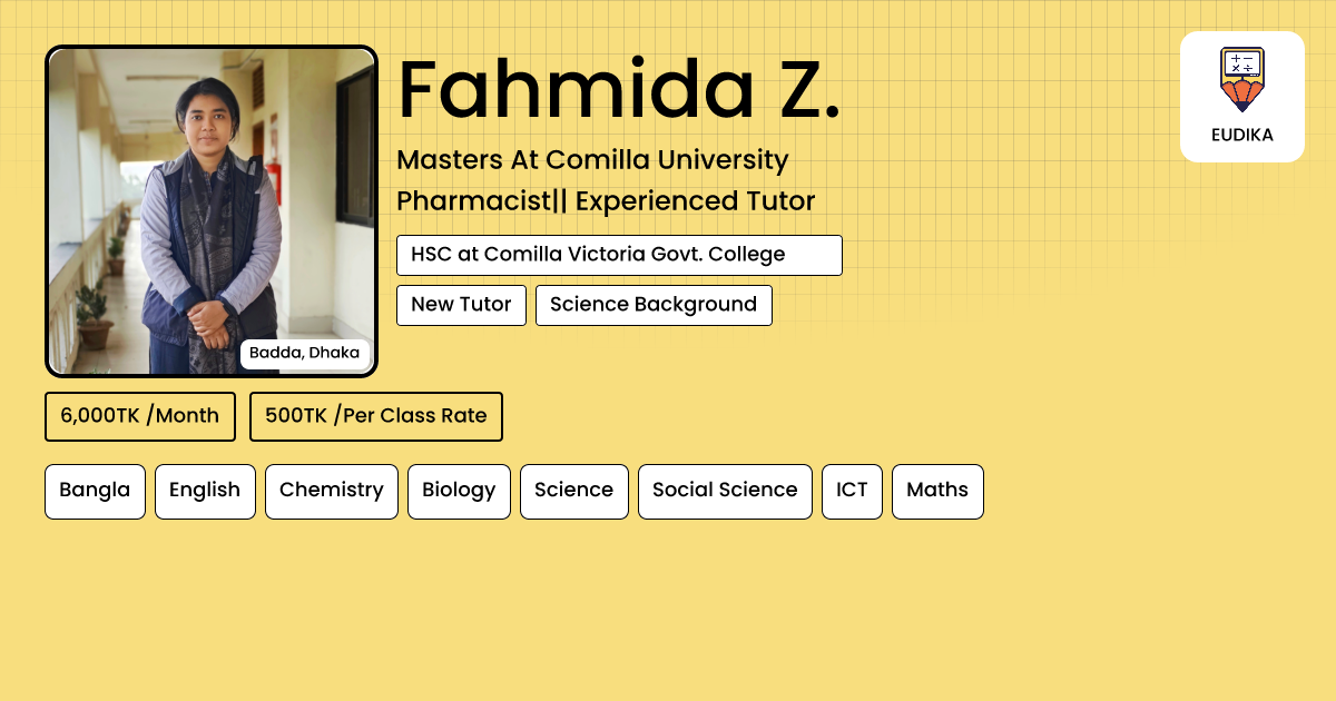 Api Famida Fahmida Z. | Bangla, English, Chemistry, Biology, Science, Social ...