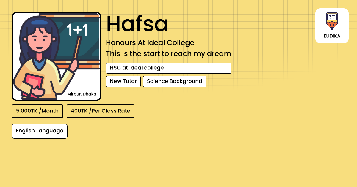 Api Hafsa Boss Hafsa | English Language | Eudika