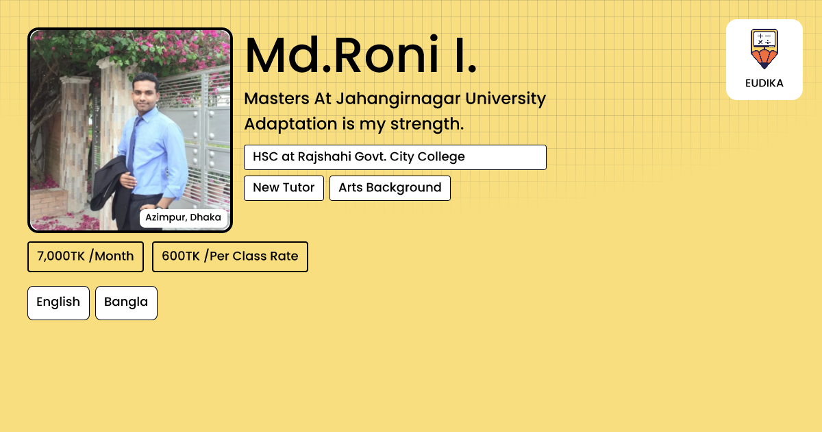 Md.Roni I. | English, Bangla | Eudika