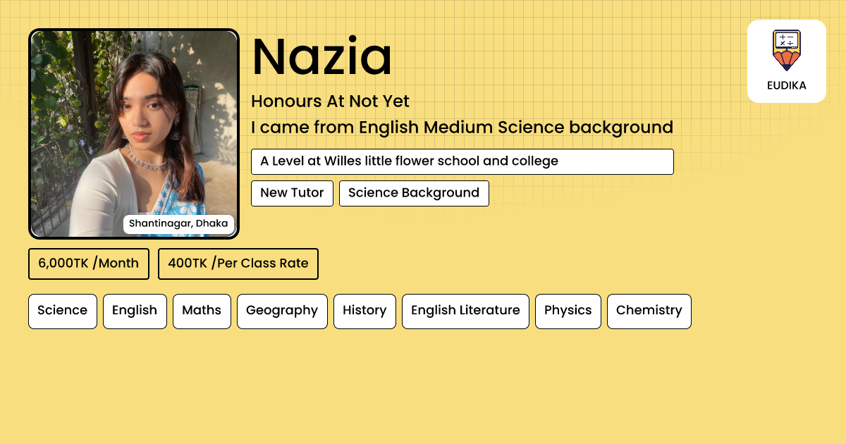 Api Nazia Nazia | Science, English, Maths, Geography, History, English Literature ...