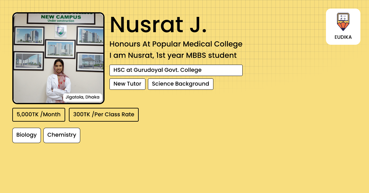 Api Nusrat Nusrat J. | Biology, Chemistry | Eudika