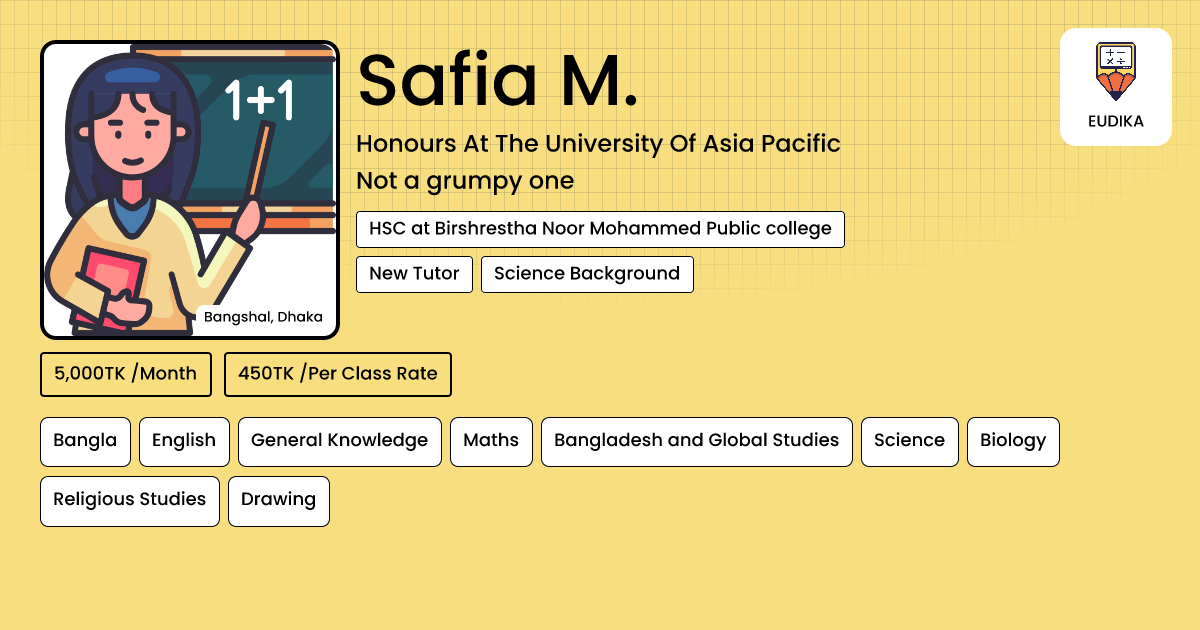 Api Safia Safia M. | Bangla, English, General Knowledge , Maths, Bangladesh and ...