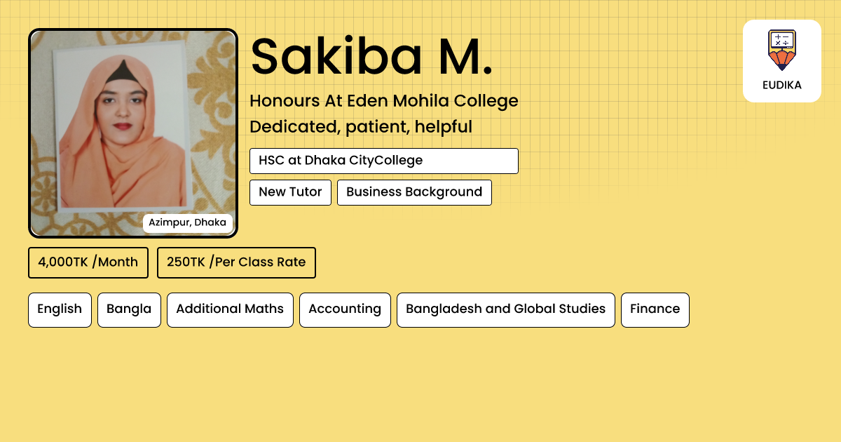 Sakiba Robi Number Sakiba M. | English, Bangla, Additional Maths, Accounting , Bangladesh ...