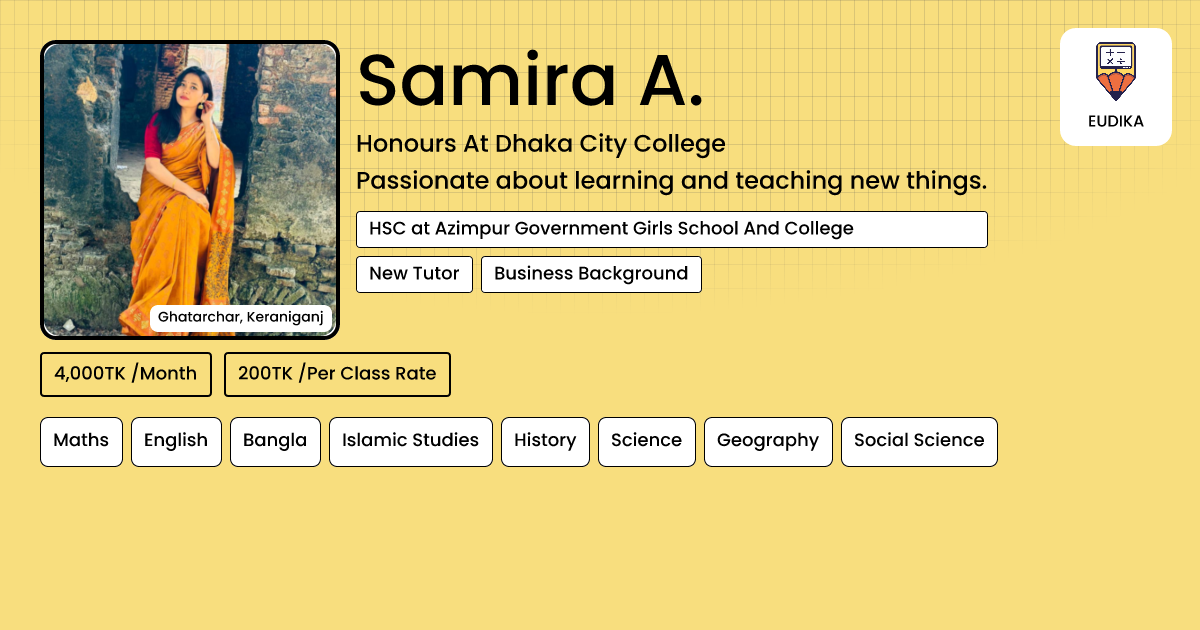 Samiar Api Samira A. | Maths, English, Bangla, Islamic Studies, History, Science ...