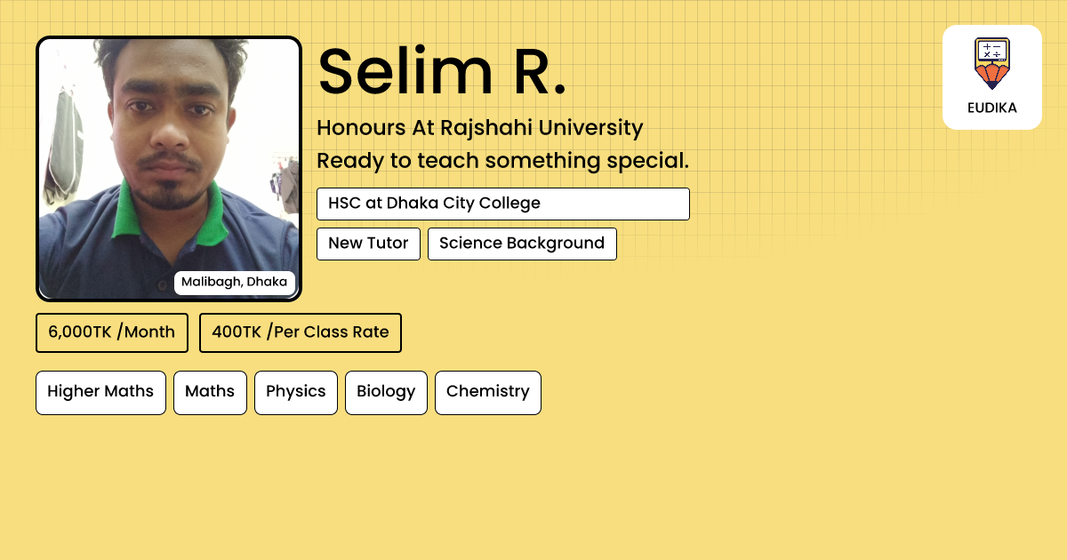 Selim R Selim R. | Higher Maths, Maths, Physics, Biology, Chemistry | Eudika