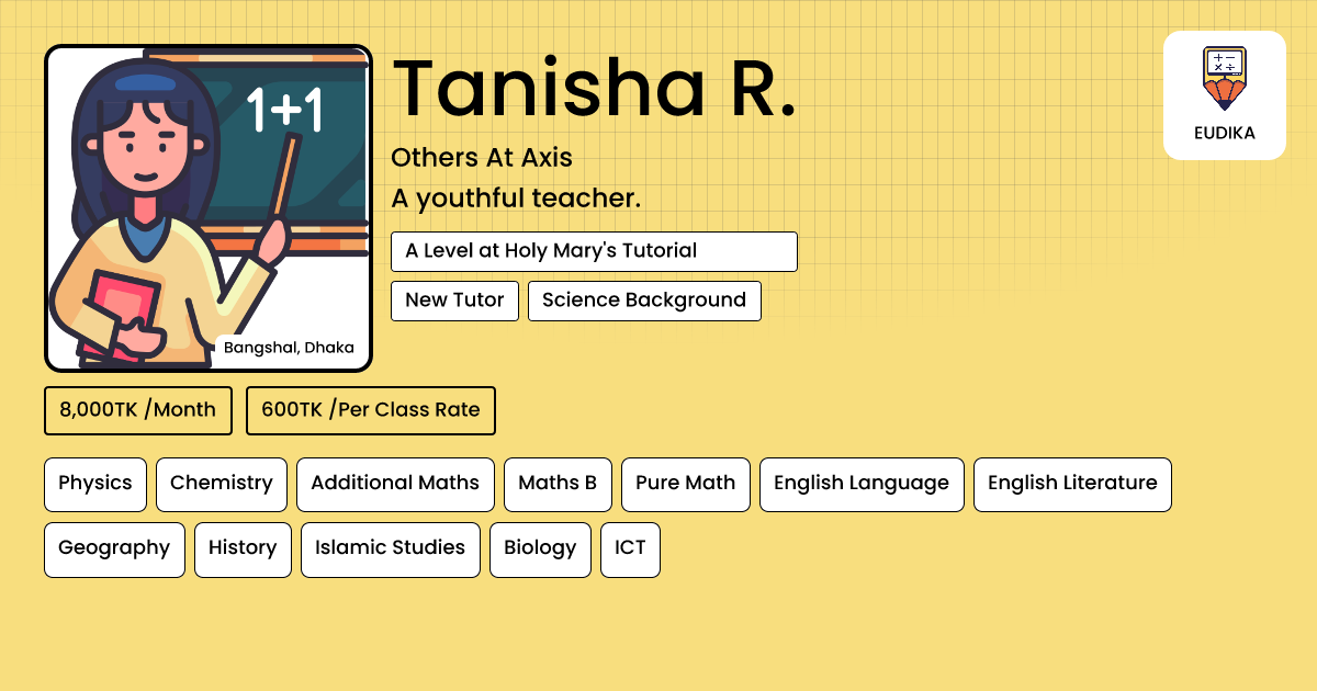 Tanisa R 2 Tanisha R. | Physics, Chemistry, Additional Maths, Maths B, Pure Math ...