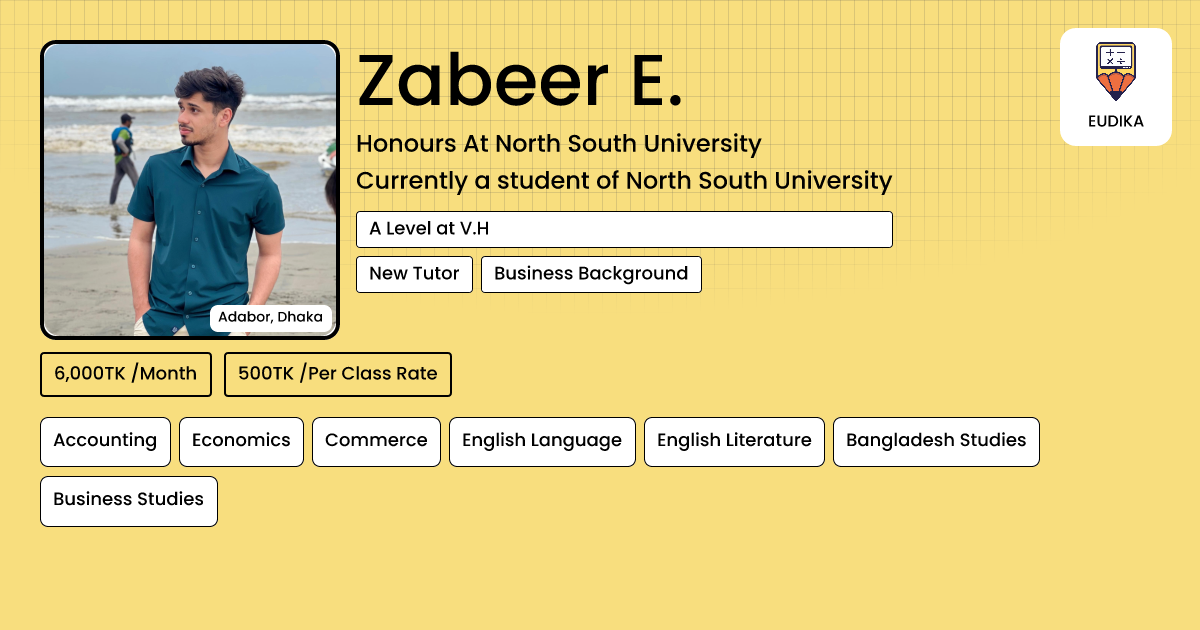 Zabeer Multan Zabeer E. | Accounting , Economics, Commerce, English Language, English ...